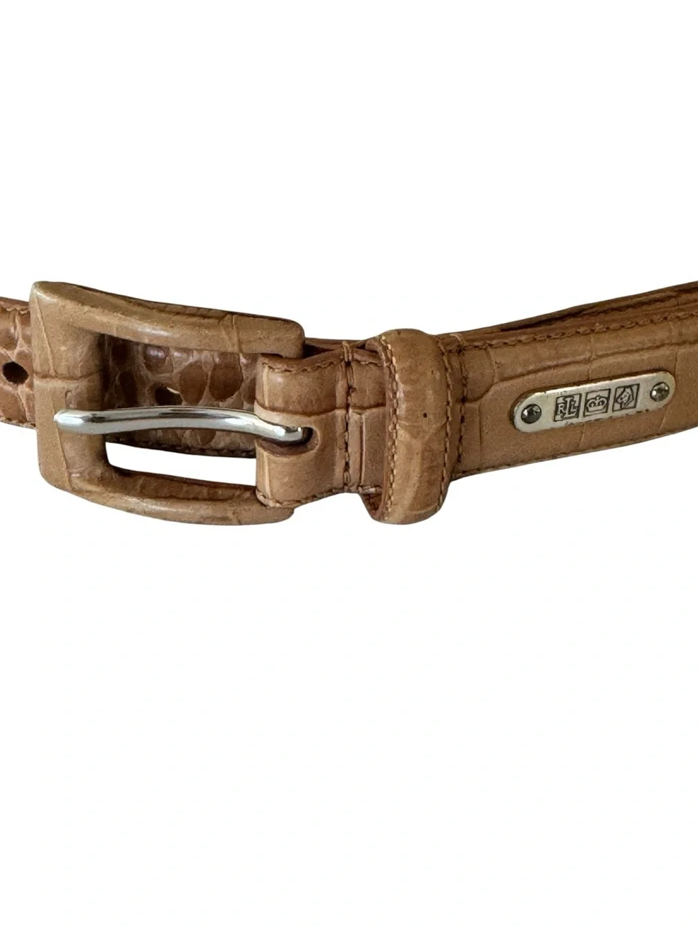 Ralph Lauren Genuine Leather Croc Embossed Belt